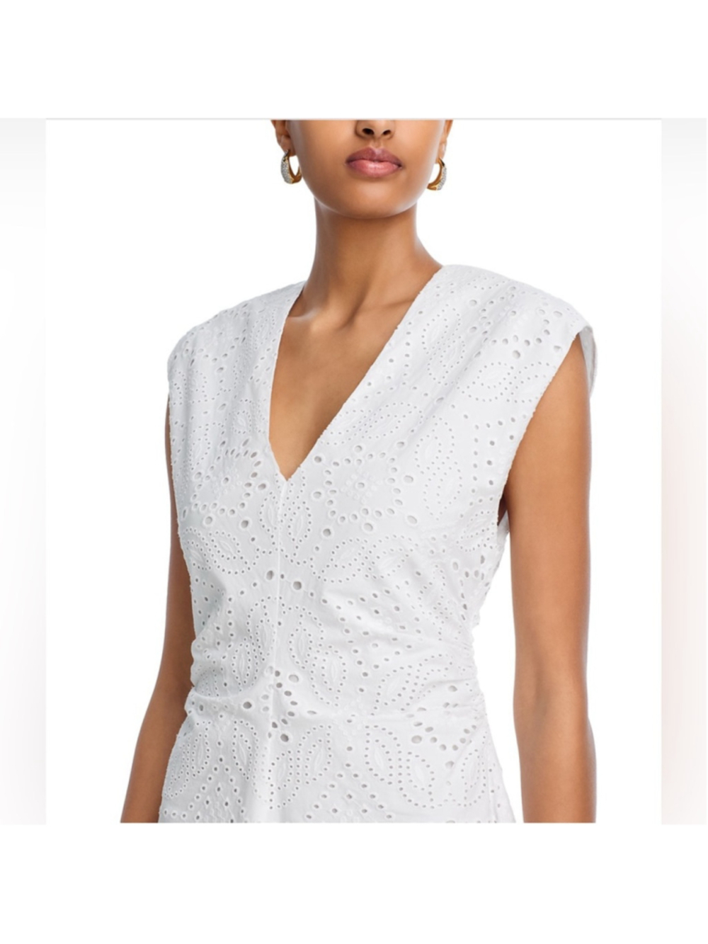Veronica Beard Aven White Eyelet Midi Dress - Picture 2 of 11